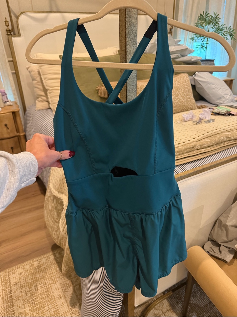 FP Movement by Free People Teal Active Romper (runsie)